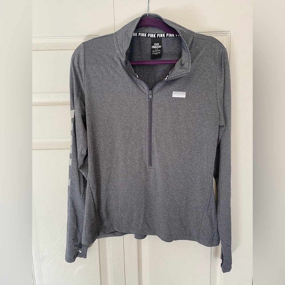 Pink athletic quarter zip
